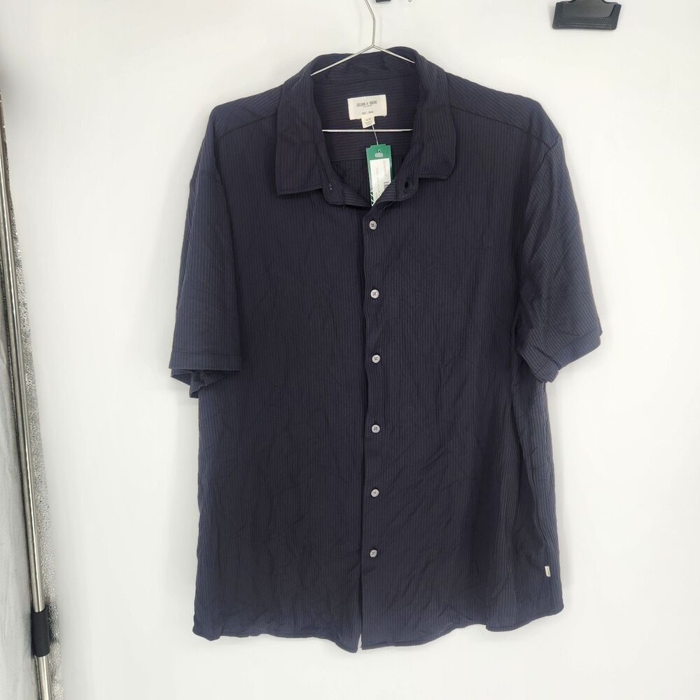 Julian & Mark Navy XL Short Nylon Ottoman Knit Shirt NWT‎